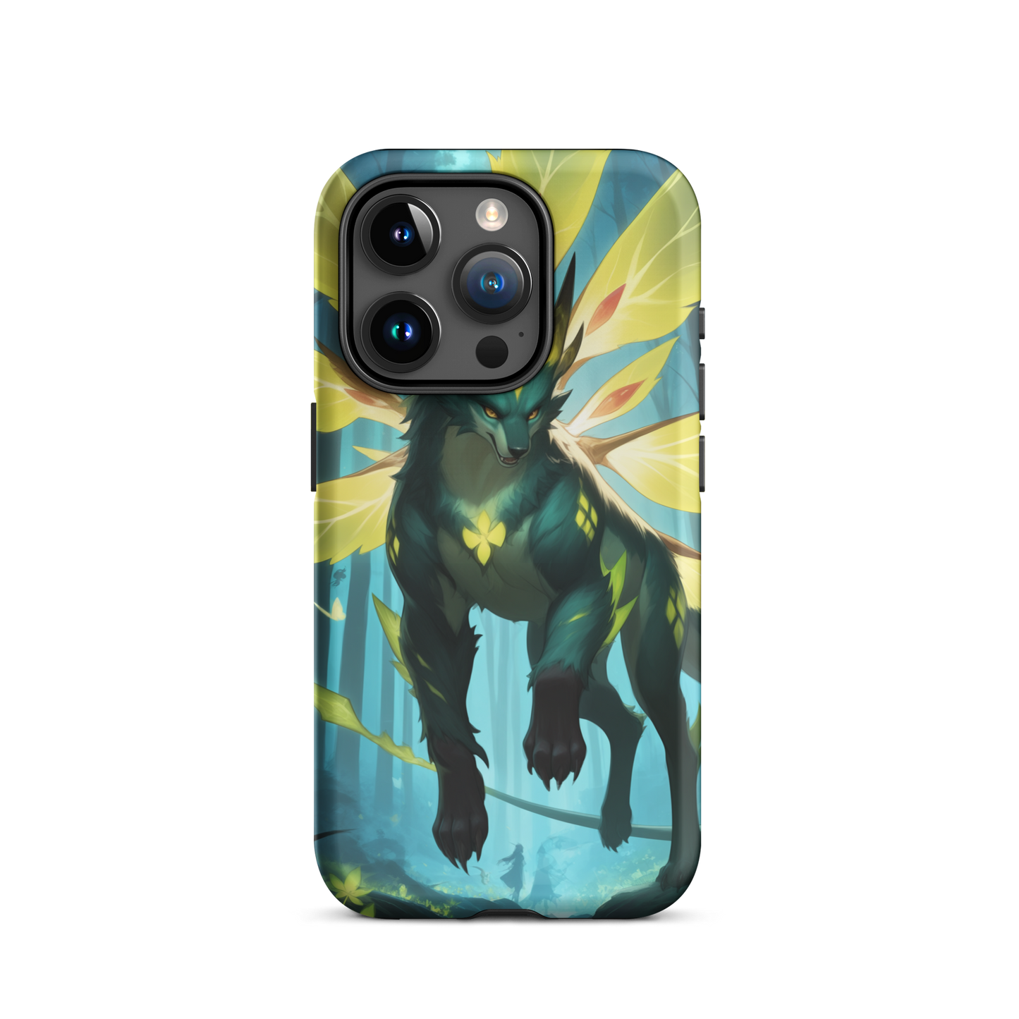Coque iPhone® Jaguar Papillonnant - iPhone 15 Pro - Double Couche Rigide - SoulCase