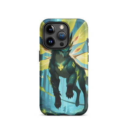 Coque iPhone® Jaguar Papillonnant - iPhone 15 Pro - Double Couche Rigide - SoulCase