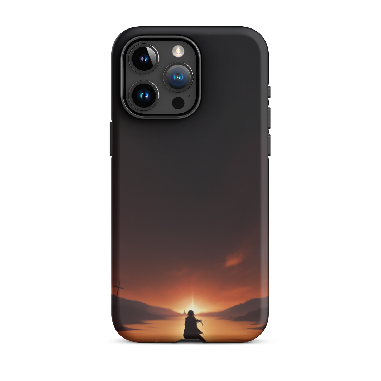 Coque iPhone® couché de soleil sur les enfers - iPhone 15 Pro Max - Double Couche Rigide - SoulCase