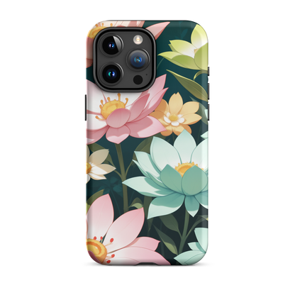 Coque iPhone® Jardin Fleuri - iPhone 15 Pro Max - Double Couche Rigide - SoulCase