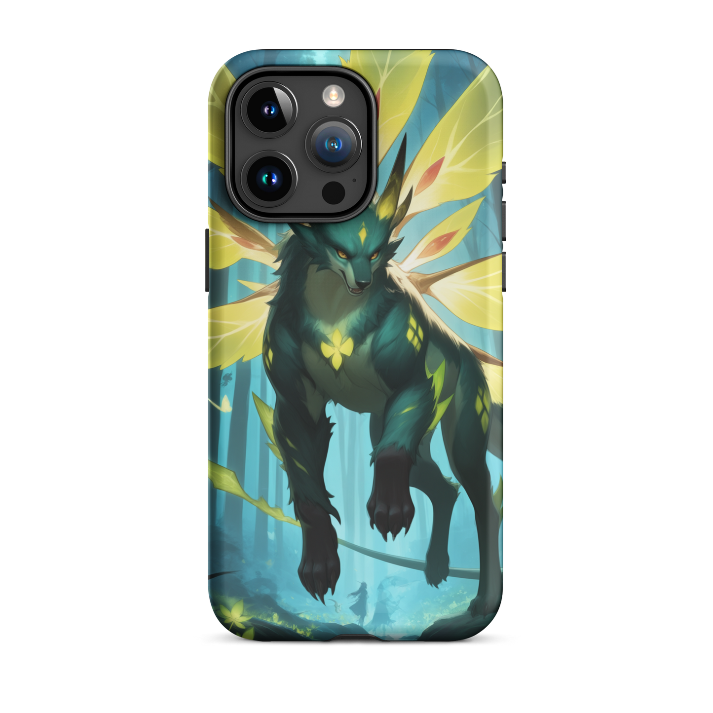 Coque iPhone® Jaguar Papillonnant - iPhone 15 Pro Max - Double Couche Rigide - SoulCase