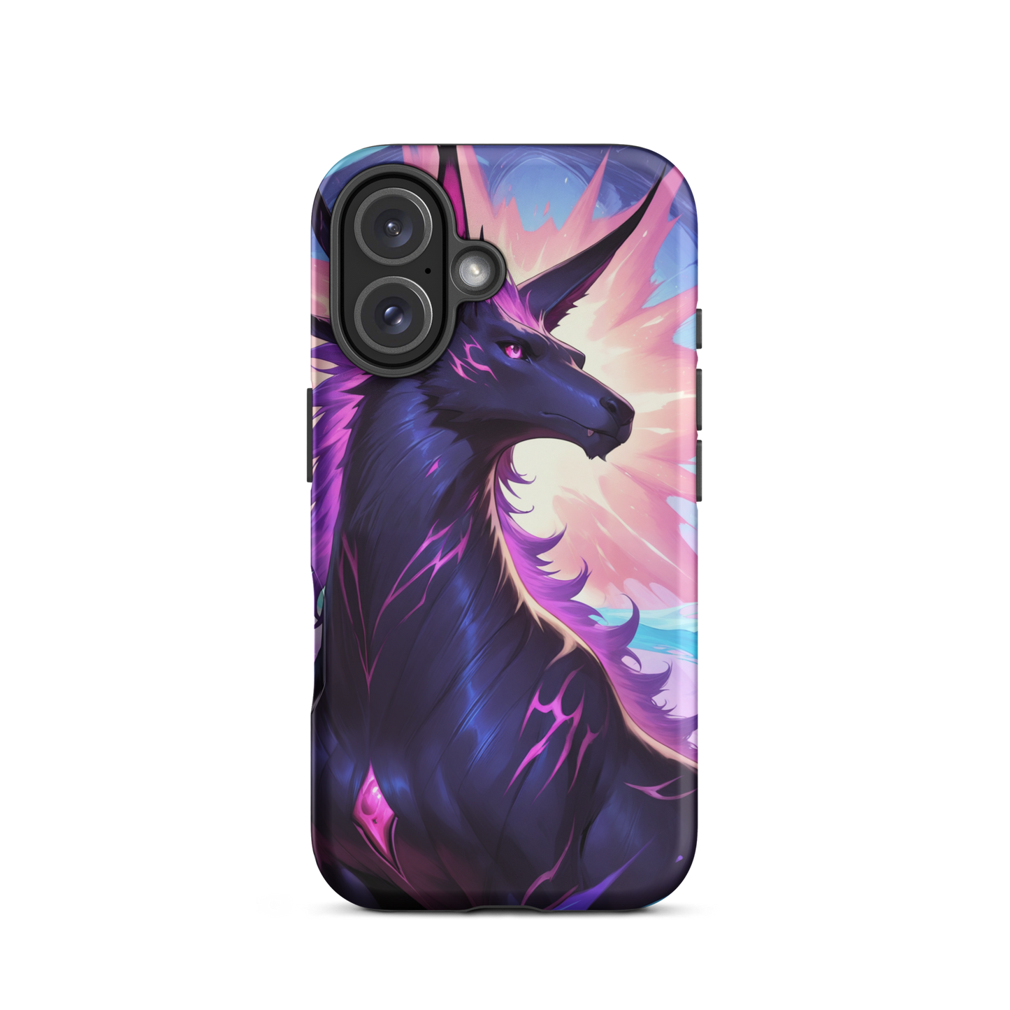Coque iPhone® cheval ténébreux - iPhone 16 - Double Couche Rigide - SoulCase