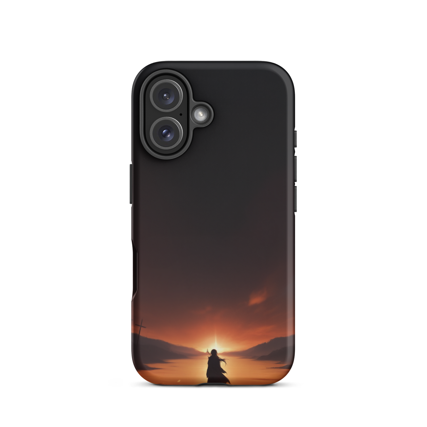 Coque iPhone® couché de soleil sur les enfers - iPhone 16 - Double Couche Rigide - SoulCase