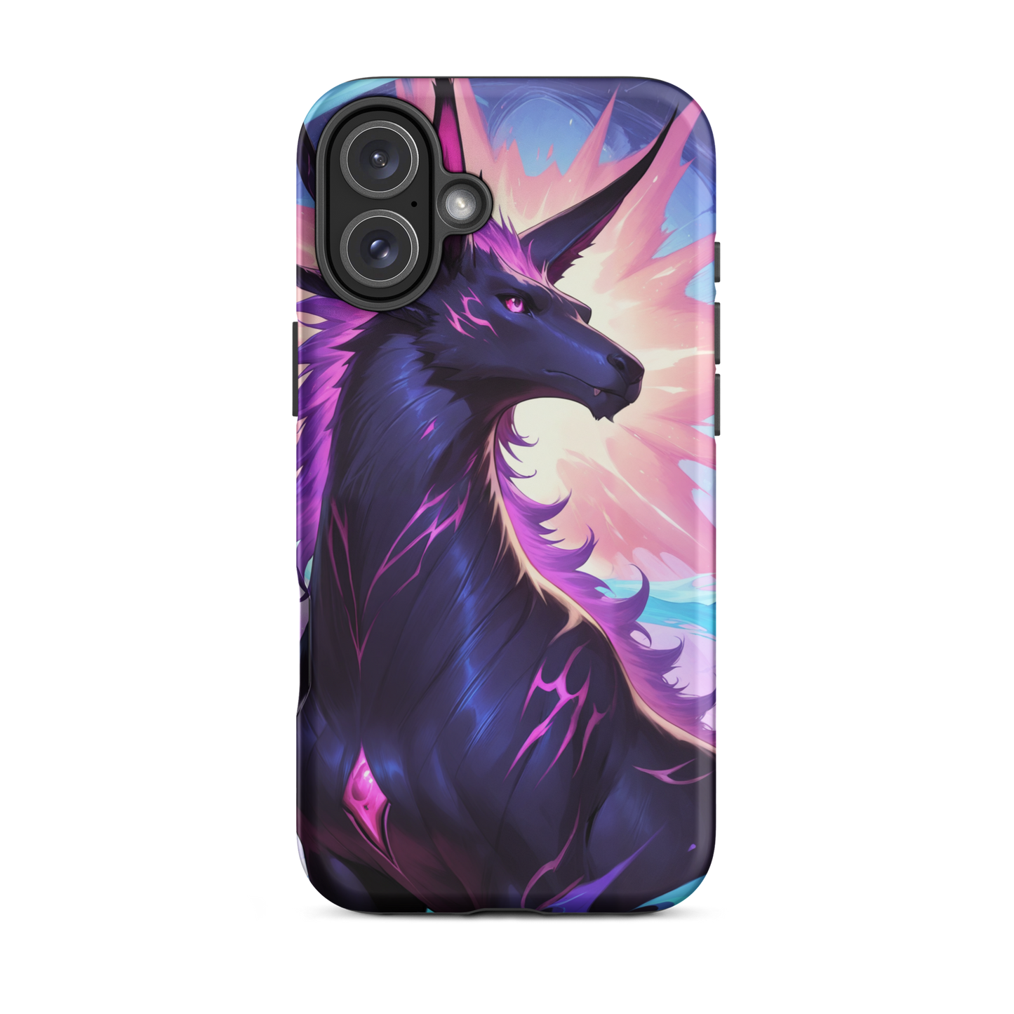 Coque iPhone® cheval ténébreux - iPhone 16 Plus - Double Couche Rigide - SoulCase