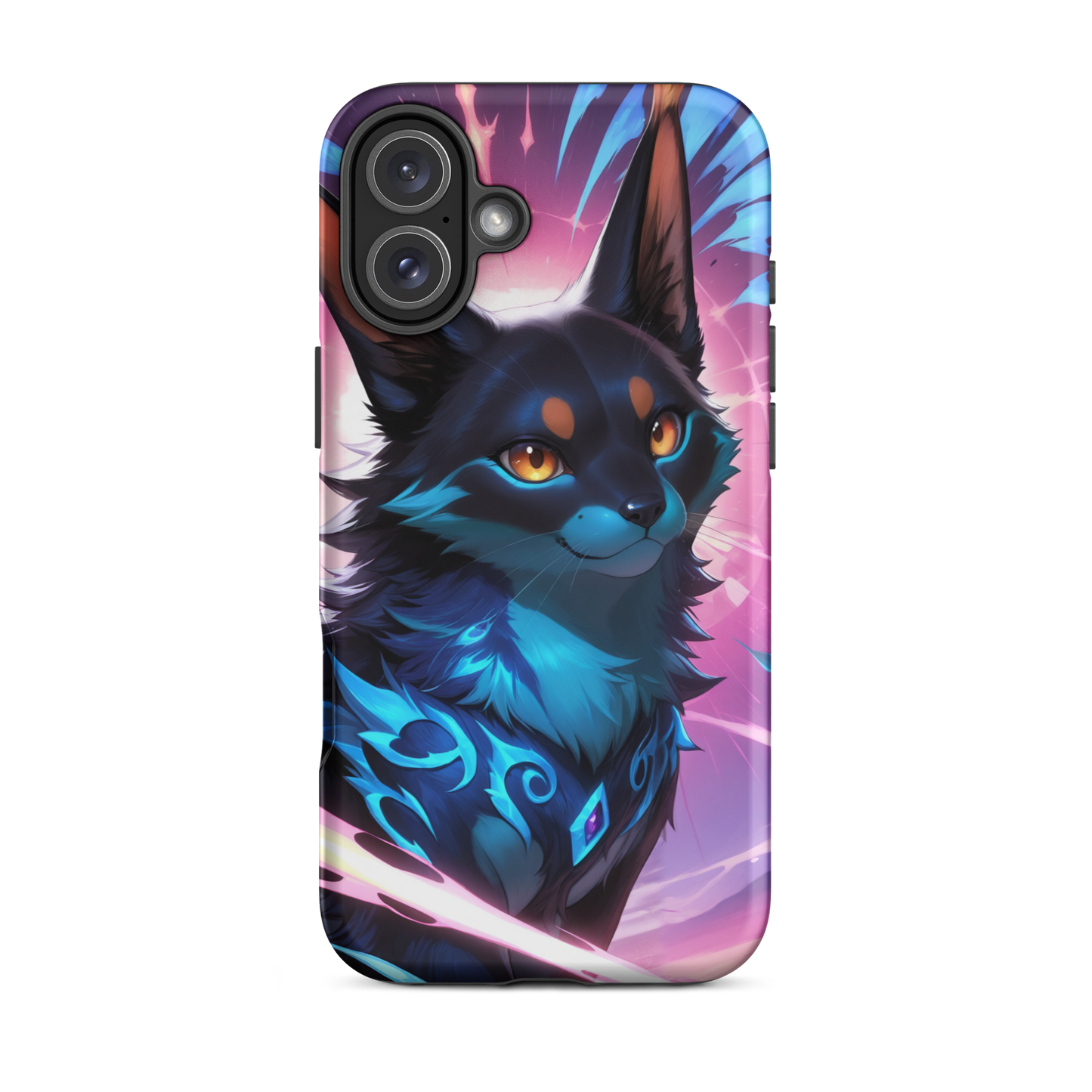 Coque iPhone® chat ténébreux - iPhone 16 Plus - Double Couche Rigide - SoulCase