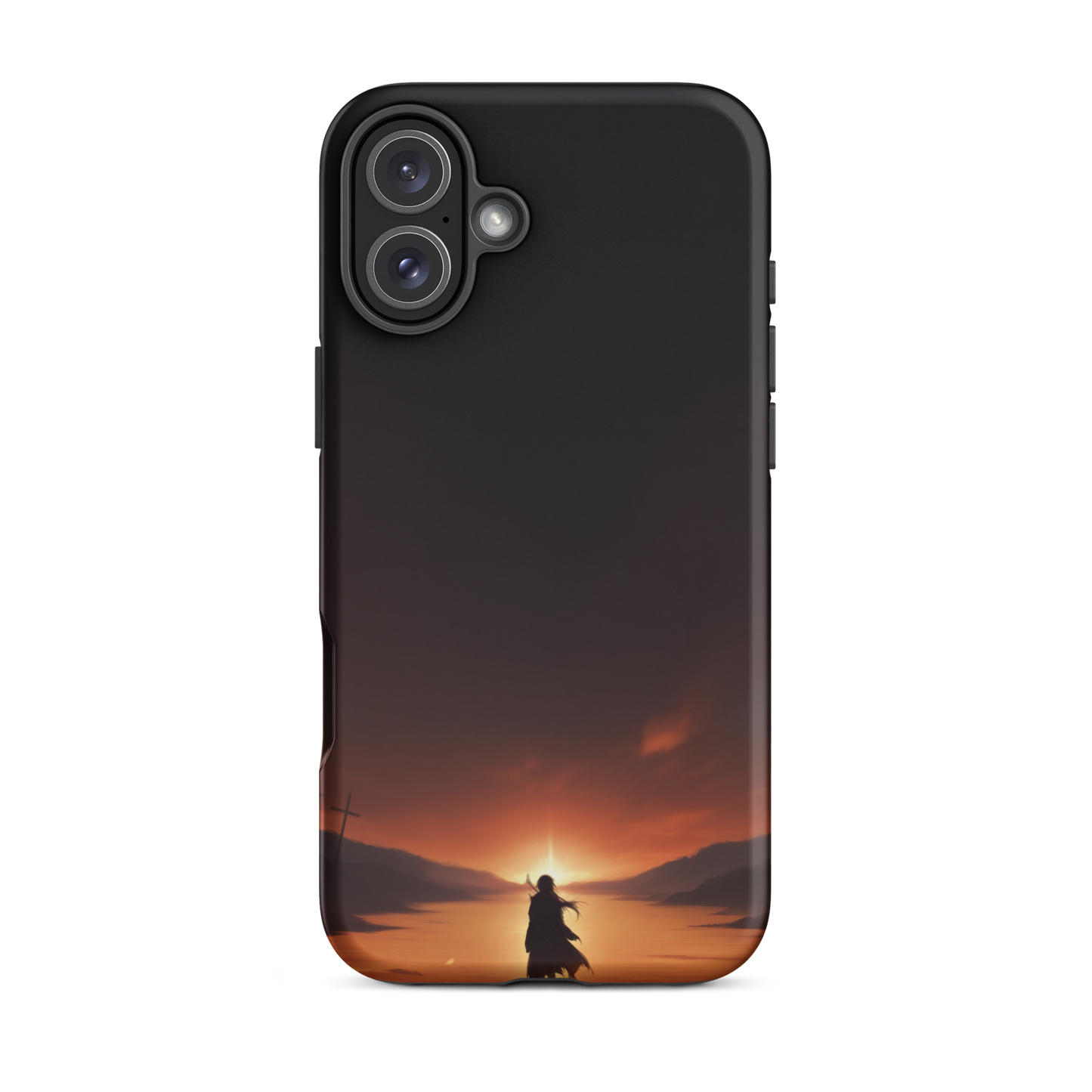 Coque iPhone® couché de soleil sur les enfers - iPhone 16 Plus - Double Couche Rigide - SoulCase