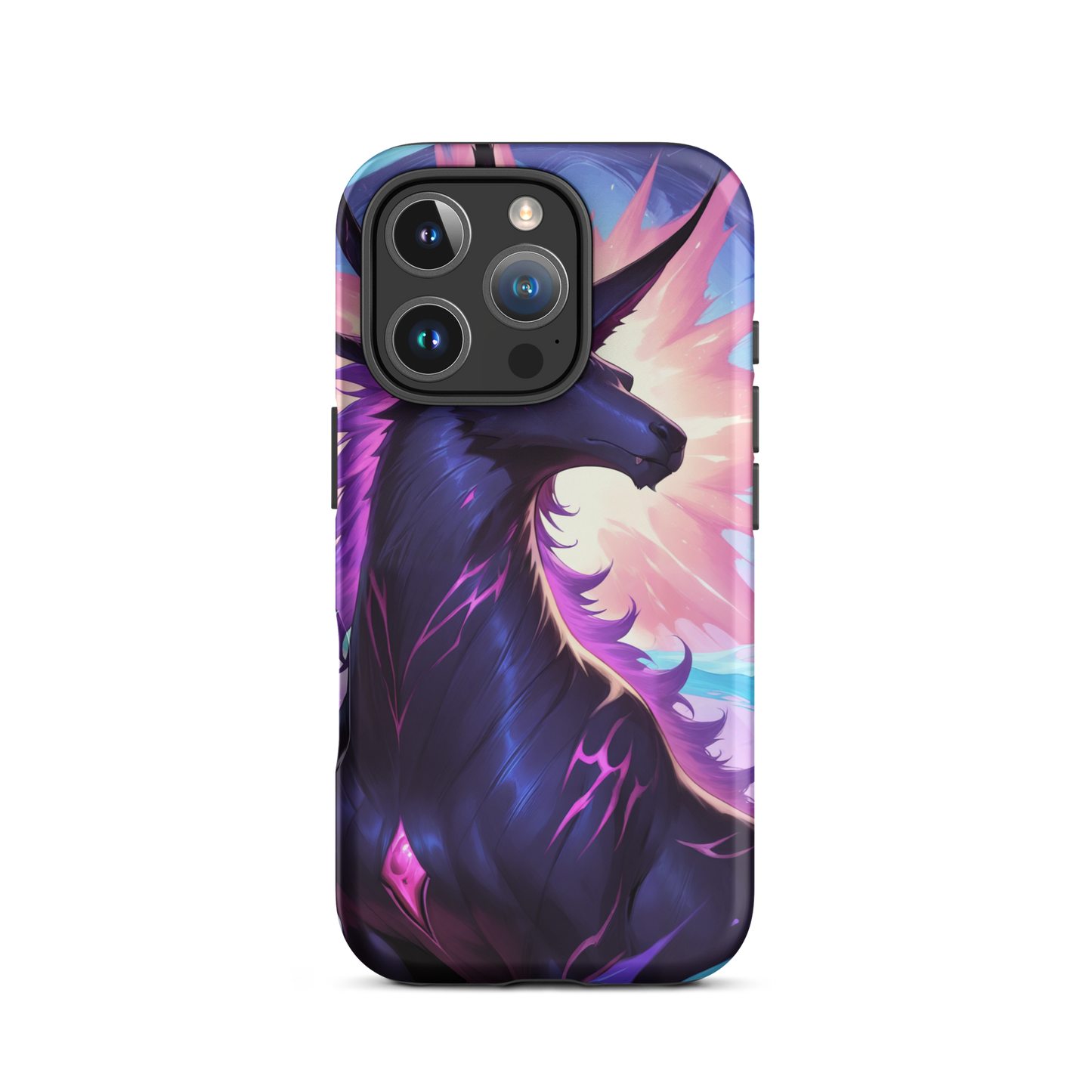Coque iPhone® cheval ténébreux - iPhone 16 Pro - Double Couche Rigide - SoulCase