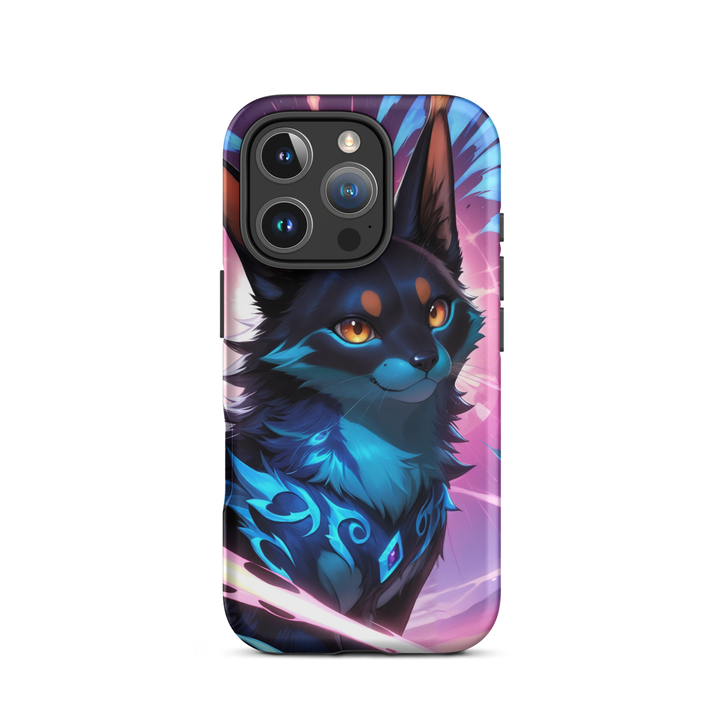 Coque iPhone® chat ténébreux - iPhone 16 Pro - Double Couche Rigide - SoulCase