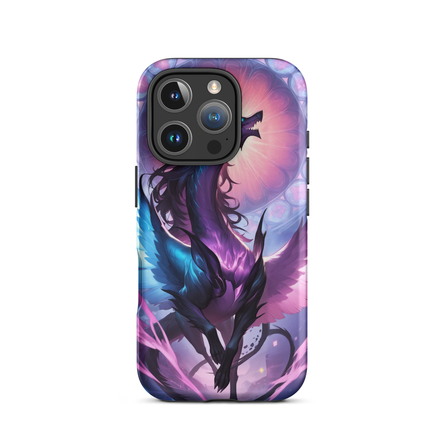 Coque iPhone® dragon ténébreux - iPhone 16 Pro - Double Couche Rigide - SoulCase