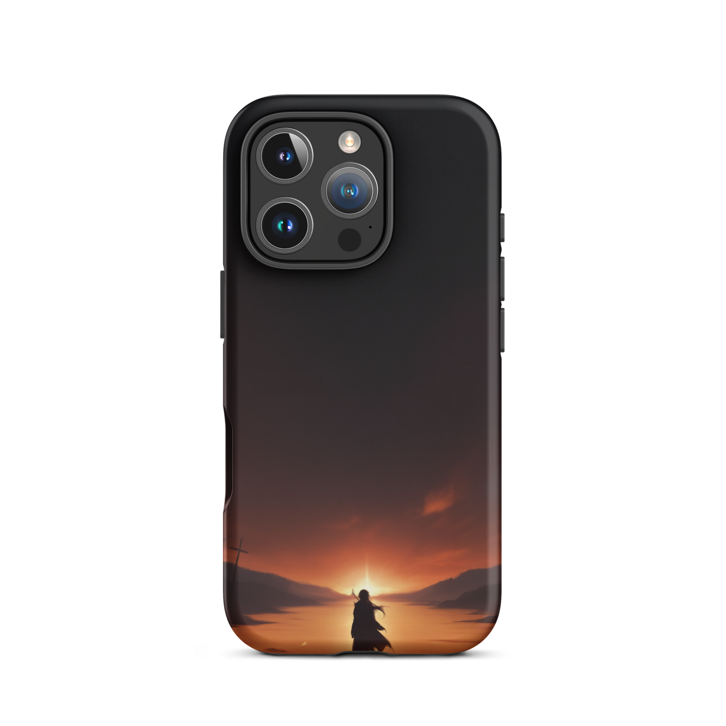 Coque iPhone® couché de soleil sur les enfers - iPhone 16 Pro - Double Couche Rigide - SoulCase