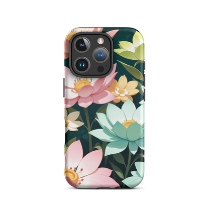 Coque iPhone® Jardin Fleuri - iPhone 16 Pro - Double Couche Rigide - SoulCase