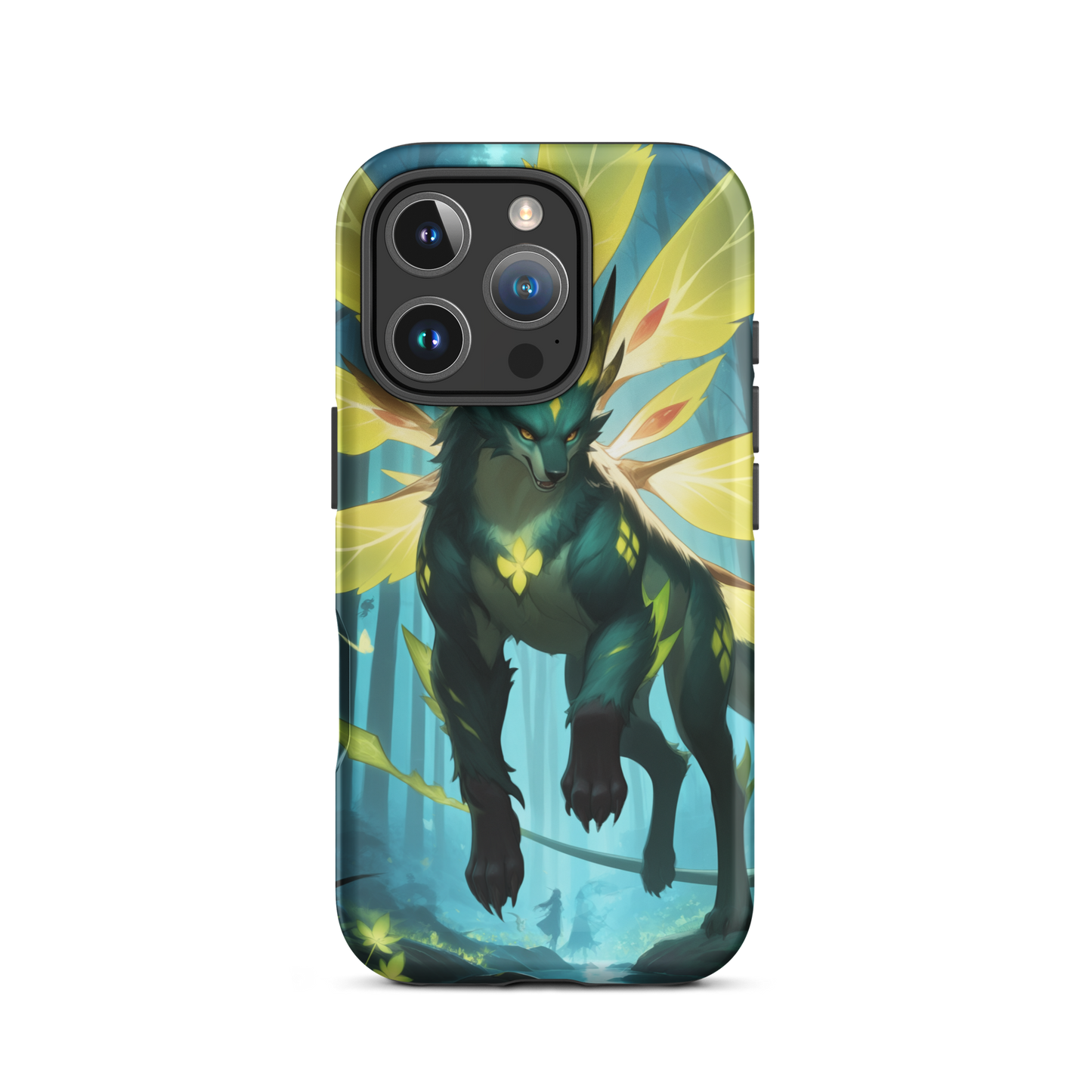 Coque iPhone® Jaguar Papillonnant - iPhone 16 Pro - Double Couche Rigide - SoulCase