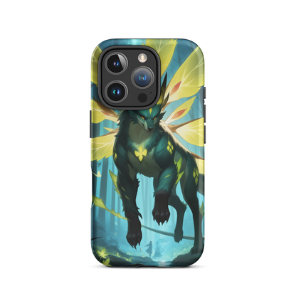 Coque iPhone® Jaguar Papillonnant - iPhone 16 Pro - Double Couche Rigide - SoulCase