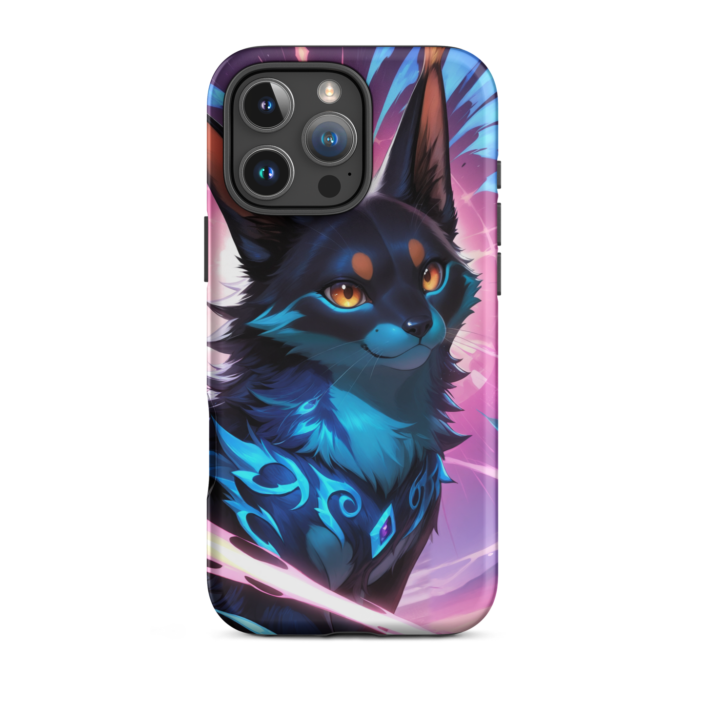 Coque iPhone® chat ténébreux - iPhone 16 Pro Max - Double Couche Rigide - SoulCase