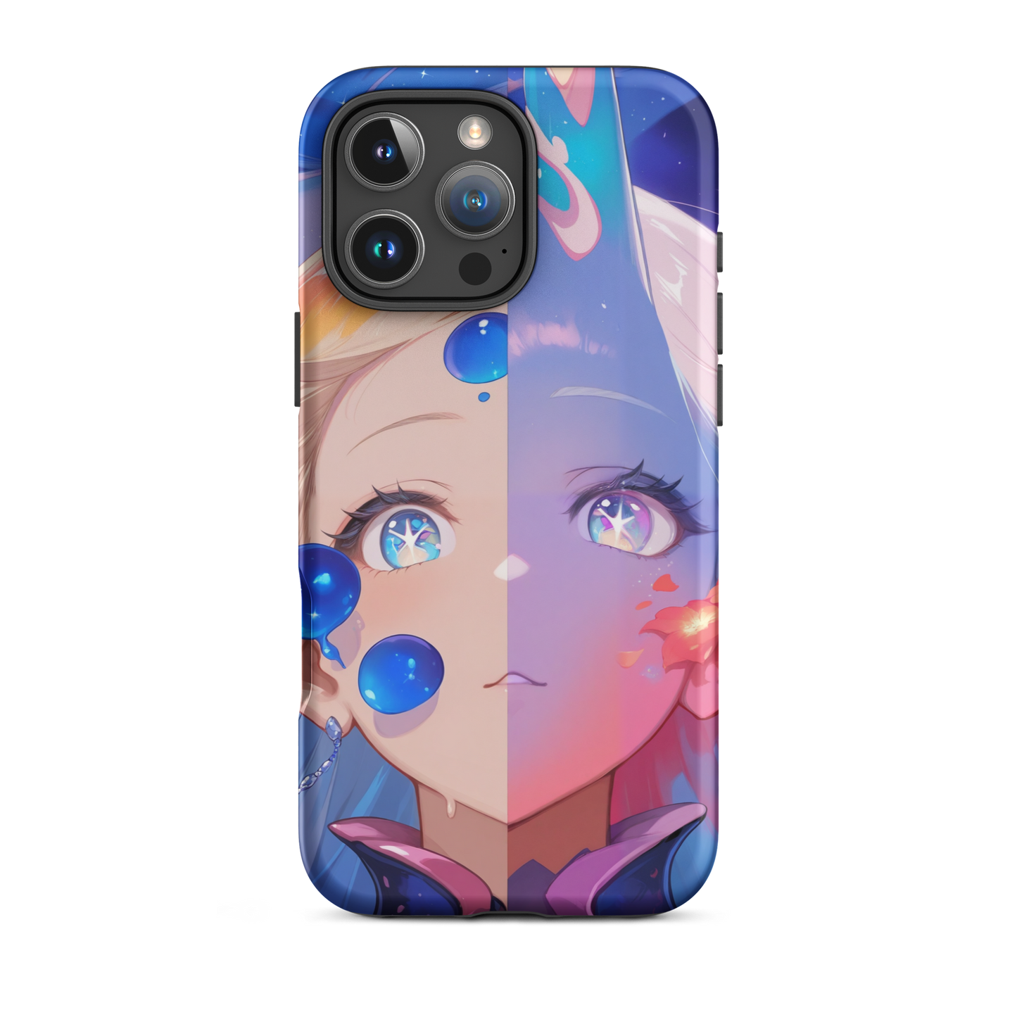 Coque iPhone® fille aqua - iPhone 16 Pro Max - Double Couche Rigide - SoulCase