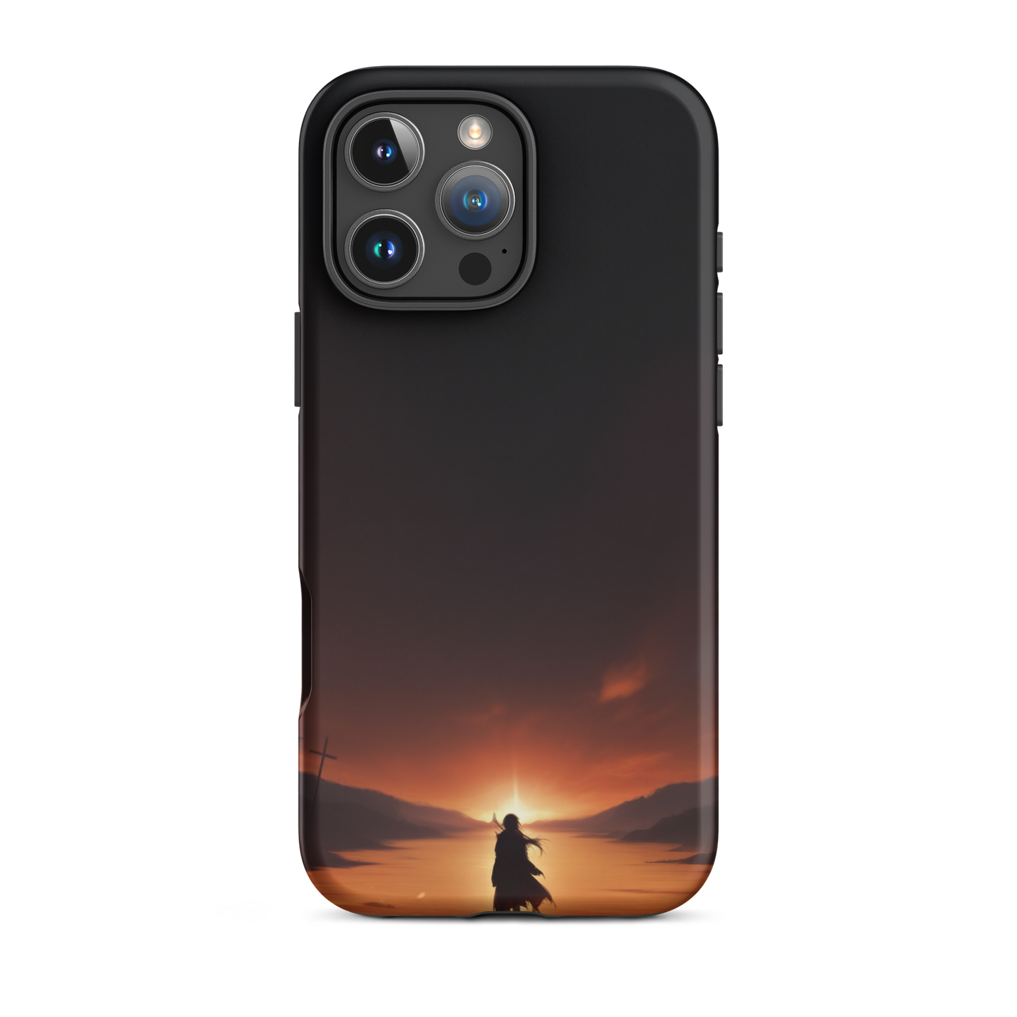 Coque iPhone® couché de soleil sur les enfers - iPhone 16 Pro Max - Double Couche Rigide - SoulCase