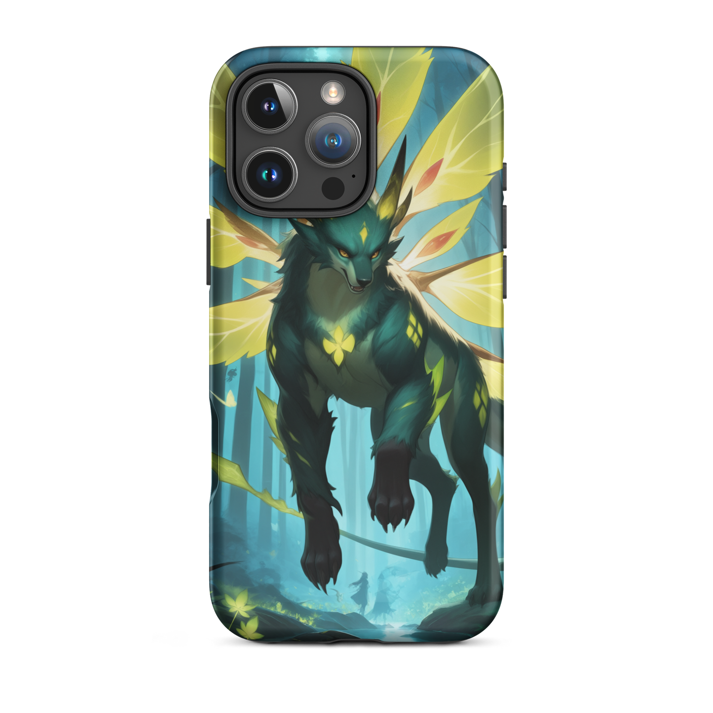 Coque iPhone® Jaguar Papillonnant - iPhone 16 Pro Max - Double Couche Rigide - SoulCase