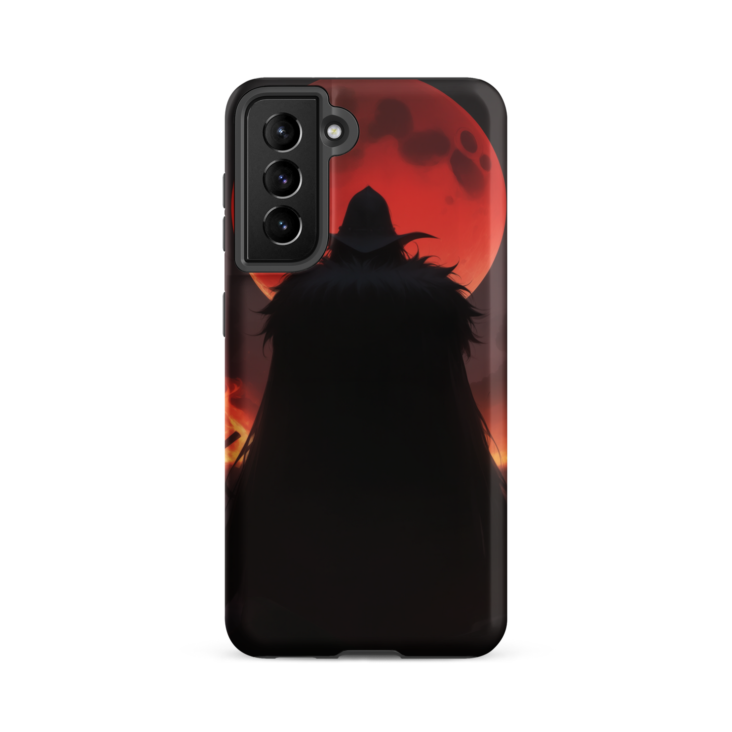 Coque Samsung® ombre de la lune rouge - Samsung Galaxy S21 FE - Double Couche Rigide - SoulCase