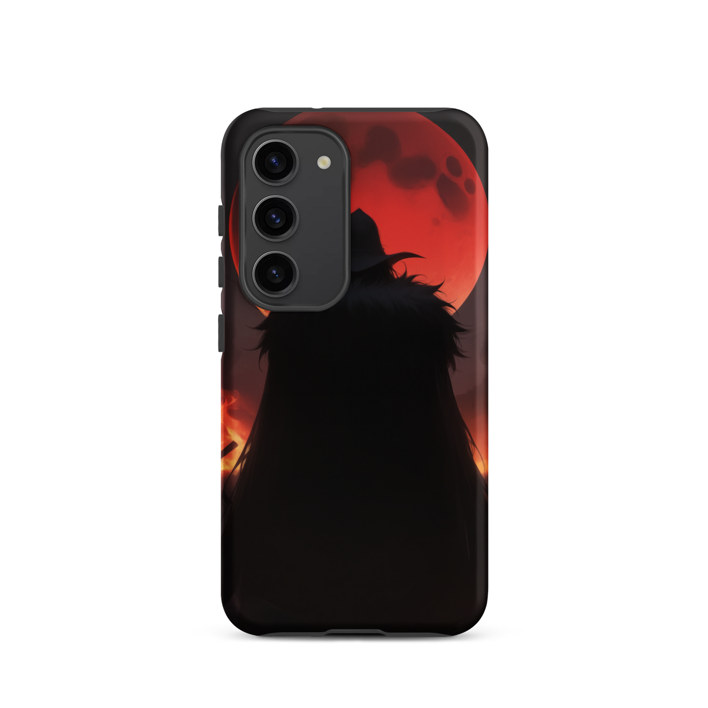 Coque Samsung® ombre de la lune rouge - Samsung Galaxy S23 - Double Couche Rigide - SoulCase